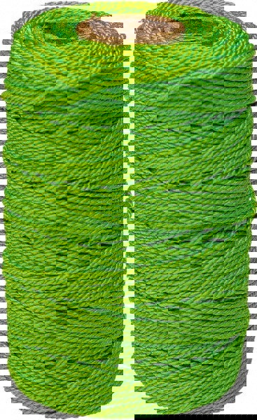 Braided Twine: #18 Twine Dia, Nylon, Fluorescent Green